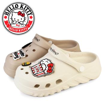 HELLO KITTY 女 洞洞鞋 雨鞋 穆勒鞋 涼鞋 拖鞋 兩穿 防水 輕量 厚底 臺灣製 凱蒂貓N-20408