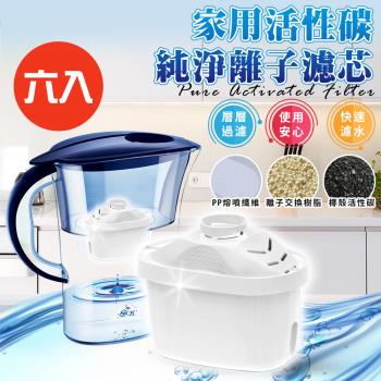 【A+COOK A級料理】家用活性碳純淨離子濾芯/六入(適用brita/萊卡/歌林/除垢/過濾)(K0292-03)