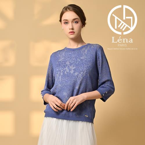 Léna法國絕美織花蕾絲精品蠶絲上衣-獨