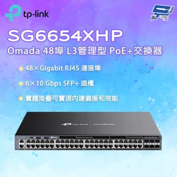 TP-LINK 昌運監視器 SG6654XHP Omada 48埠 Gigabit 可堆疊 L3管理型 PoE+交換器