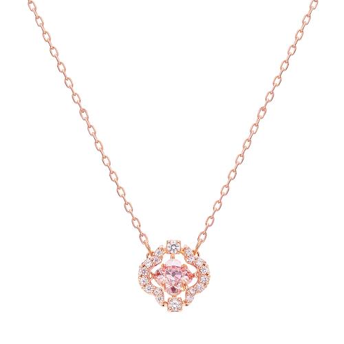 SWAROVSKI 施華洛世奇 Sparkling Clover玫瑰金水晶項鍊