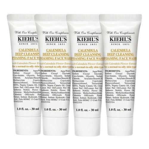 KIEHLS 契爾氏 金盞花植物精華潔面泡泡凝露30ml*4入組-航空版