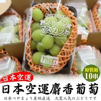 果物樂園-日本長野/山梨縣溫室麝香葡萄原箱10串(約3.5kg/箱)