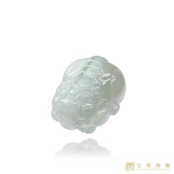 【文華珠寶】翡翠冰糯藏翠貔貅玉墜 贈精美中國繩乙入