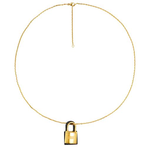 Hermes Necklace 牛皮搭鎖頭吊墜項鍊(金)