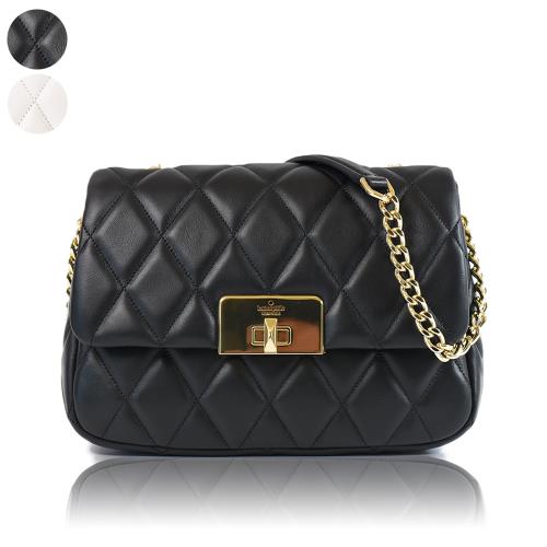 KATE SPADE Carey 絎縫菱格翻蓋旋鈕肩背/斜背二用包-(新款任選)