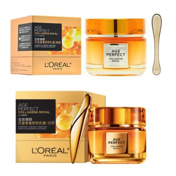 LOreal Paris 巴黎萊雅 金致臻顏花蜜奢養膠原乳霜60ml-輕盈/滋潤任選-航空版
