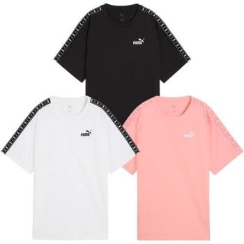 Puma 短袖上衣 女裝 織帶 寬鬆 歐規 黑/白/粉【運動世界】68500901/68500902/68500918