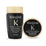 加-KERASTASE 卡詩 黑鑽極萃逆時超級旅行組[髮浴(80ml)+髮膜(75ml)]-國際航空版