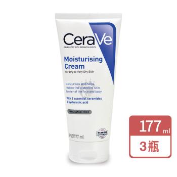 (贈美妝隨機樣包x3)【CeraVe適樂膚】長效潤澤修護霜 177ml (3入)