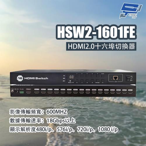 昌運監視器 HSW2-1601FE HDMI2.0十六埠切換器