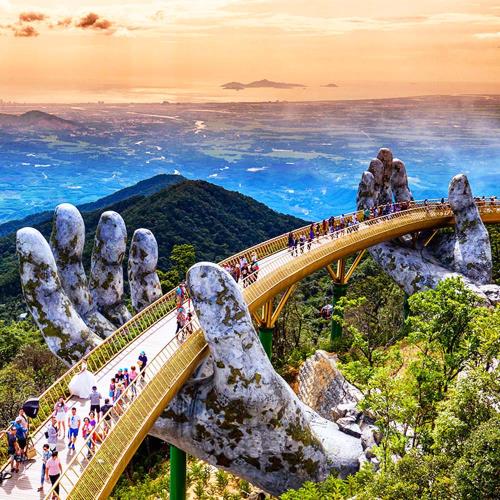 限時↘破盤價(無購物)峴時優惠~巴拿山佛手橋、美山聖地、峴港會安雙遊船、迦南島竹籃船6日