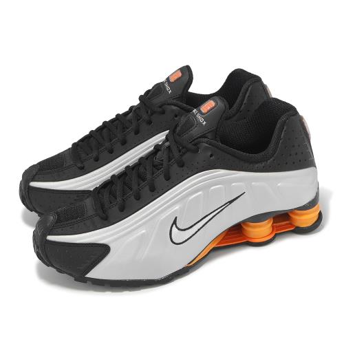 Nike 休閒鞋 Shox R4 男鞋 黑 銀 橘 彈簧鞋 復古 緩震 HQ1988-003