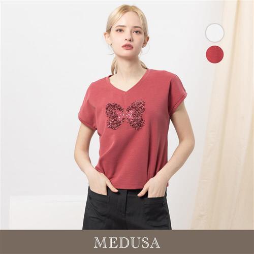 現貨【MEDUSA 曼度莎】立體造型蝴蝶短袖修身T恤 - 2色（M-XL）｜女短袖T恤 女休閒上衣