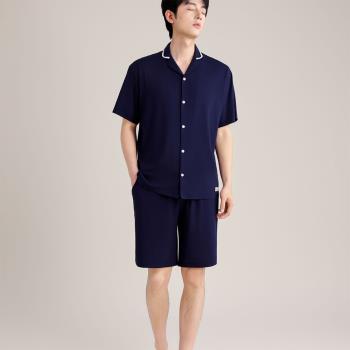 Hygieia天絲莫代爾+棉男性居家休閒短袖睡衣套裝H560106