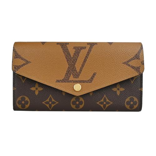 Louis Vuitton Sarah Monogram 帆布信封長夾(棕色)