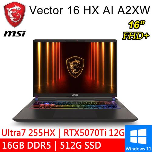 微星 Vector 16 HX AI A2XWHG-049TW 16吋 灰(Ultra 7/16G/512G/RTX5070Ti 12G/W11)