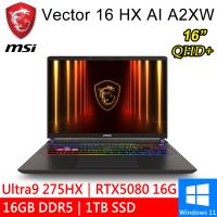 微星 Vector 16 HX AI A2XWIG-014TW 16吋 灰(Ultra 9 275HX/16G/1T/RTX5080 16G/W11)