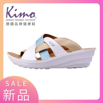 Kimo 翡翠晨露｜幻彩山羊皮厚底交叉涼鞋 女鞋 (翡綠琥珀 KBESF011760)