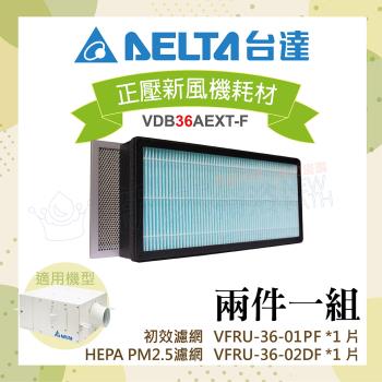 【臺達電子】PM2.5進氣型管道扇VDB36雙重濾網組-初效濾網+HEPA濾網(機型VDB36ACXT2-F/VDB36AEXT-F適用)