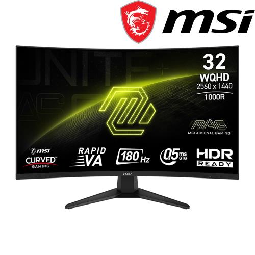 【MSI 微星】MAG 325CQF 曲面電競螢幕0.5ms/1000R/2K/180Hz/VA