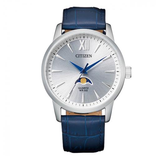 【CITIZEN 星辰】 月相皮革腕錶 AK5000-03A