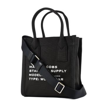 MARC JACOBS 棉布拉鍊手提/斜背二用包-黑色/迷你款