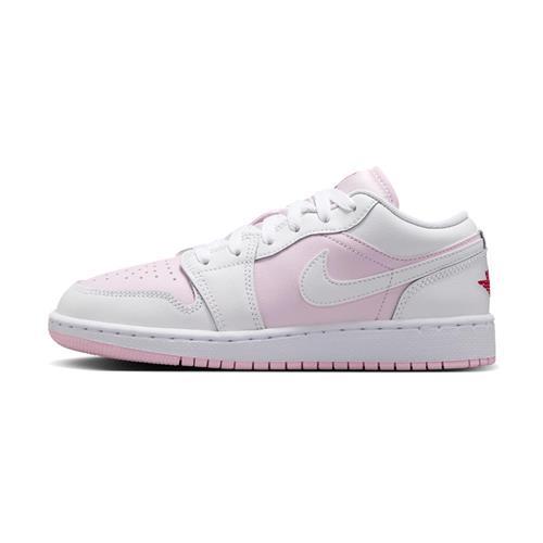Nike Air Jordan 1 Low 大童 白粉色 AJ1 透氣 低筒 皮革 喬丹 休閒鞋 553560-608