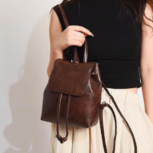【MISUE】美式復古雙肩小包/後背包/PU皮質感/通勤休閒百搭