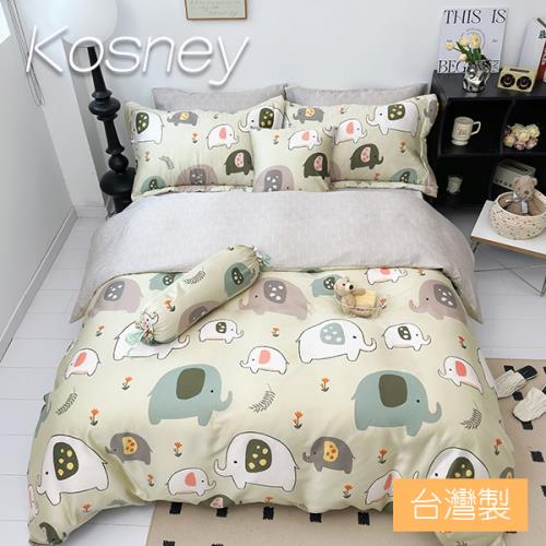 KOSNEY   萌象軍團  頂級100%天絲特大床包枕套組床包高度35公分台灣製造