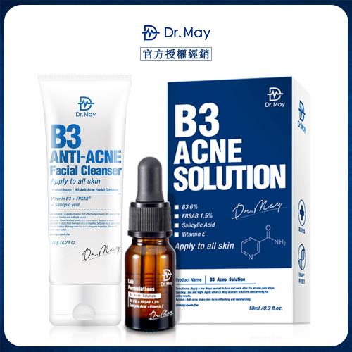 【Dr. May美博士】重啟淨透肌組(B3專業毛孔調理洗顏乳x1+B3專業抗痘精華x1)