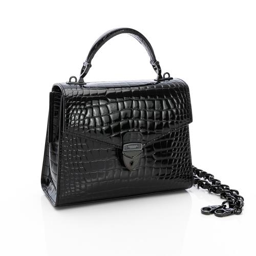AOL MIDI Mayfair2 Bag (黑)(細鱷魚壓紋/全黑鍊帶)