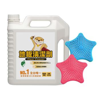 【愛家捷】聰明洗環保 地板清潔劑1入(4000ml)贈海星防堵過濾片2片臺灣製造洗地拖地清潔劑 環保標章 溫和強效 綠色清潔友善環境 適用各種地板材質