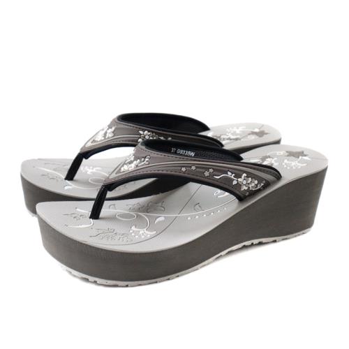 G.P (GOLD PIGEON) 阿亮代言 夾腳拖鞋 厚底拖鞋 咖啡花卉 女鞋 G9335W-30 no846