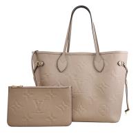 Louis Vuitton LV M45686 NEVERFULL MM 經典壓花束口購物包.斑鳩灰