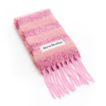 Acne Studios 窄版羊毛混紡格紋圍巾(櫻花粉/粉)