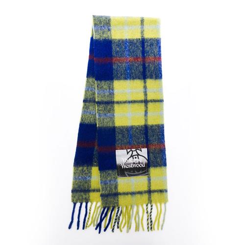 Vivienne Westwood 格紋圍巾(海軍藍/黃綠色)