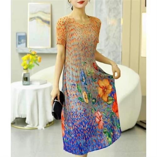 【KEITH-WILL歐風】韓國三宅風格壓褶精品迷情悸動洋裝