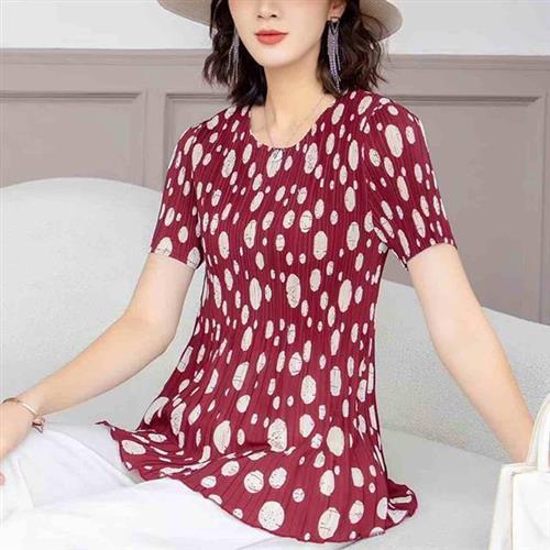 【KEITH-WILL歐風】韓國亞麻完美舒適三宅風壓褶上衣(壓褶/中大尺碼/修身/輕薄/小香風)