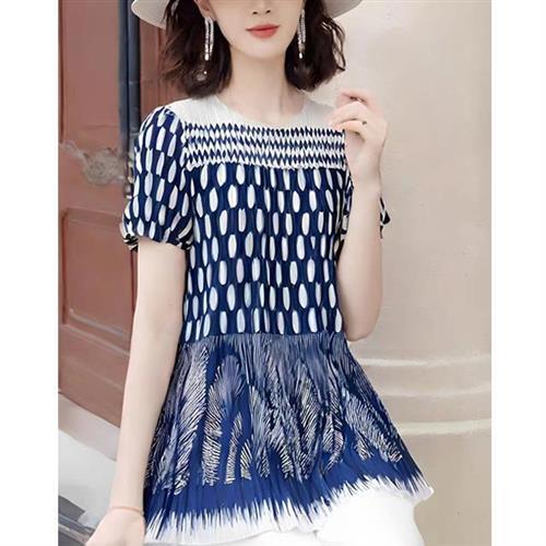 【KEITH-WILL歐風】韓國亞麻涼感完美主打三宅風壓褶上衣(壓褶/中大尺碼/修身/輕薄/小香風)