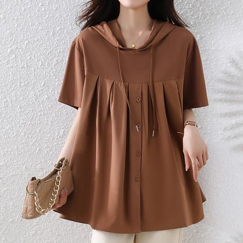 麗質達人 - 826連帽卡其色上衣-LY