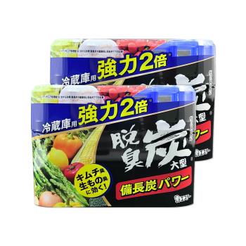 (2盒超值組)日本ST雞仔牌-強力2倍脫臭備長炭凝膠冰箱除臭劑240g/盒-大型冷藏藍(冷藏室防串味除臭凍,靜置吸附淨味盒,活性炭長效去味劑)