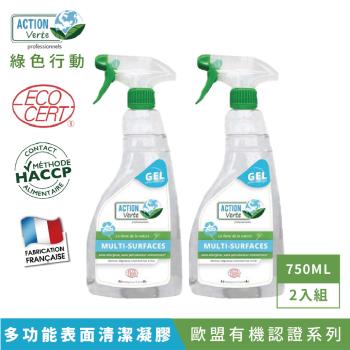 【Tafrishine Pure】法國綠色行動 750ML X2入高效多表面油汙漬清潔劑凝膠(*99.52%天然來源*歐盟有機認證 法國原裝)
