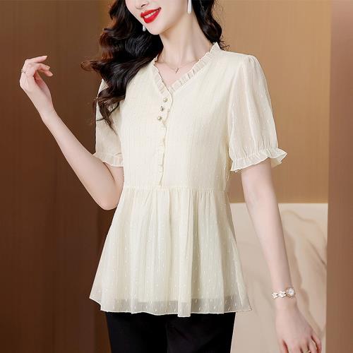 【ALLK 歐楷】新品 立領蕾絲上衣 圖片色(尺寸L-XXL/中大尺碼/涼爽/透氣)