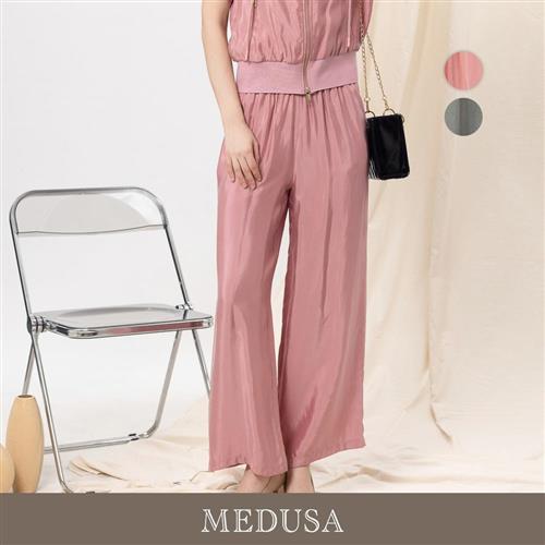 現貨【MEDUSA 曼度莎】輕盈絲感鬆緊休閒寬褲 - 2色（M-XL）｜女休閒長褲 寬褲 夏季穿搭