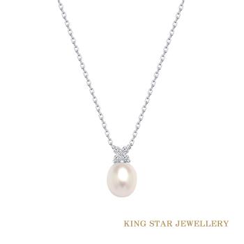 King Star 天然淡水珍珠項鍊 8-9mm 蝴蝶款