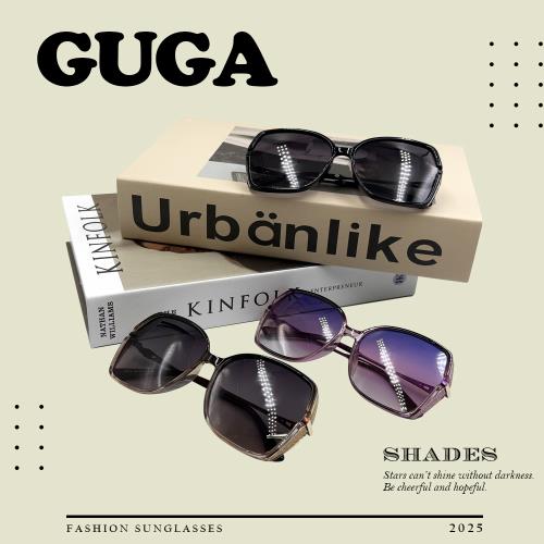 【GUGA】偏光淑女太陽眼鏡 亮粉水鑽款 閃耀質感 視野清晰 UV400抗紫外線 8273