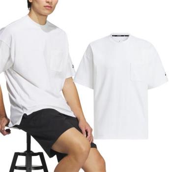 Adidas Pocket Tee 男款 白色 訓練 慢跑 亞規 運動 休閒 圓領 上衣 短袖 JM2027