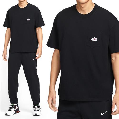 Nike Tee M90 SNKR PTCH PKT 男款 黑色 休閒 落肩 運動 圓領 短袖 IB1383-010
