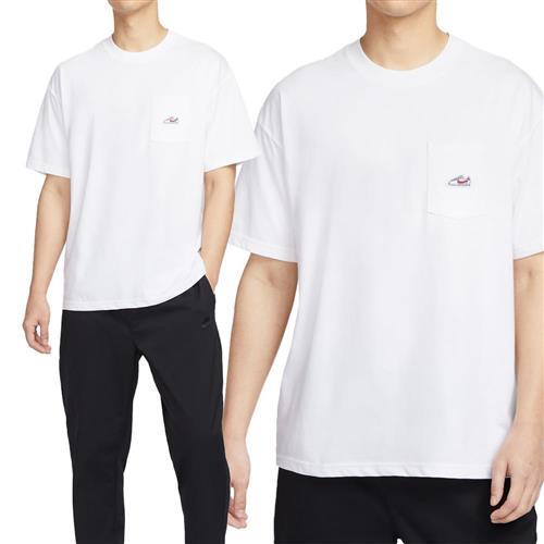 Nike Tee M90 SNKR PTCH PKT 男款 白色 休閒 落肩 運動 圓領 短袖 IB1383-100